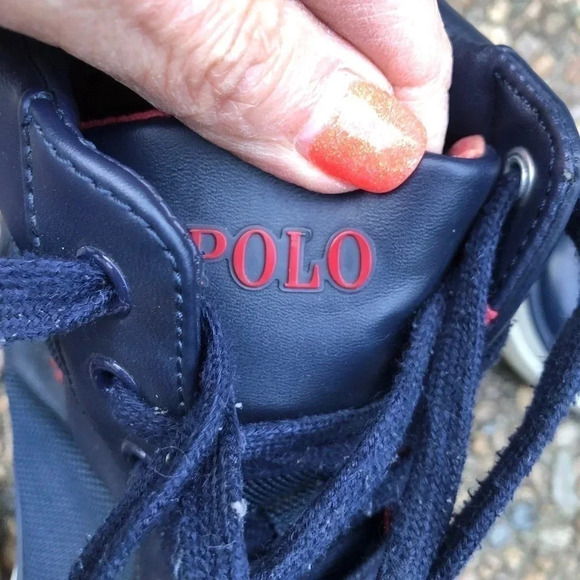 Polo Ralph Lauren Men's Blue Isaak High top Sneakers Size 9 - Picture 9 of 10